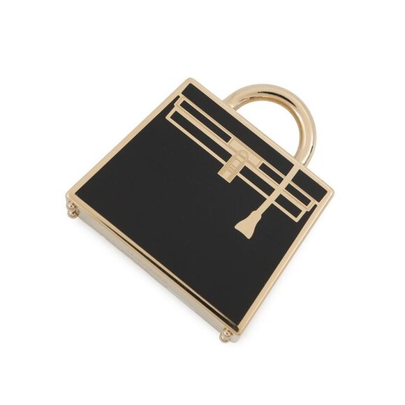 Hermes Handbags - ★SOLD★ Hermes Charm Curiosity Kelly Lucky Black Gold Lacquer